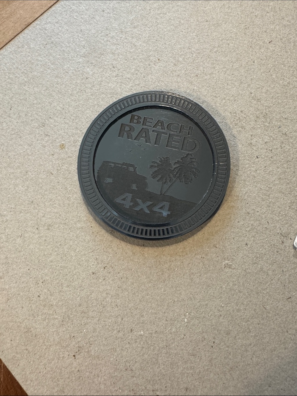 Beach Rated 4x4 Black Rubber Coaster